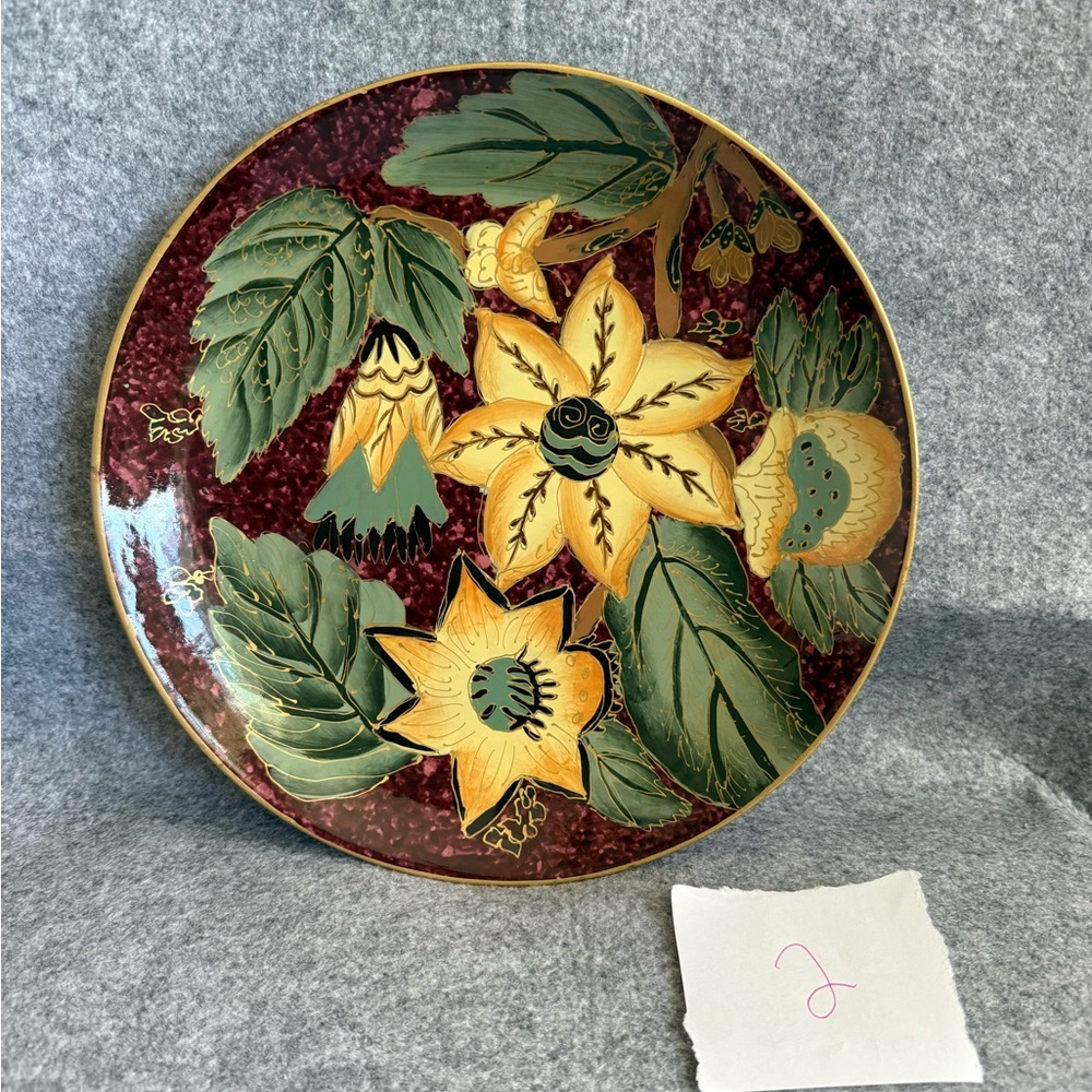 Vintage Toyo Trading Co Floral Plate Chinese Ceramic Decorative Plate 10-1/4” -2